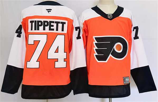 Men%27s Philadelphia Flyers #74 Owen Tippett Orange 2024 Stitched Jersey